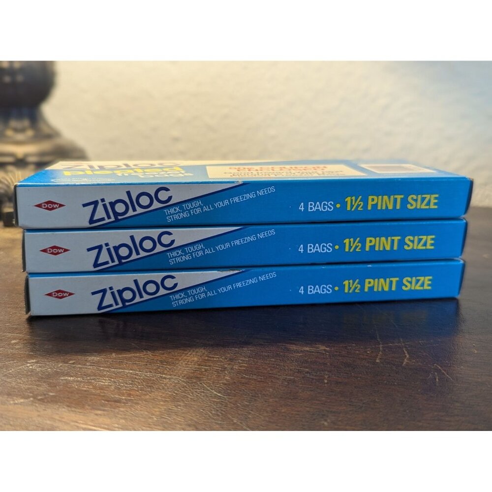 3 Boxes Ziploc Pleated Freezer Bags 1 1/2 Pint Small Size 4-Bag Trial Pack Dow - Picture 4 of 5
